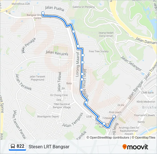 822 Bus Line Map