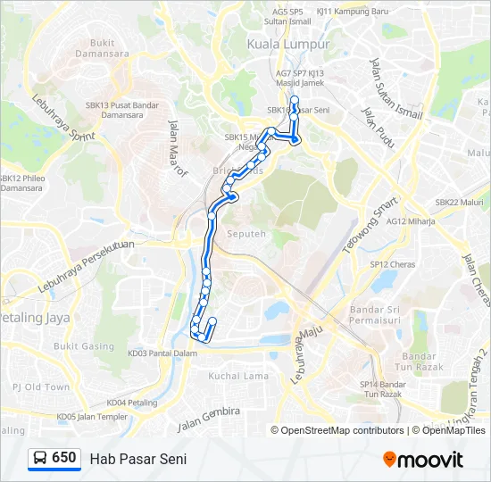 650 Bus Line Map