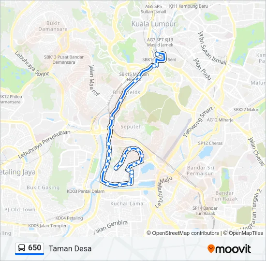 650 Bus Line Map