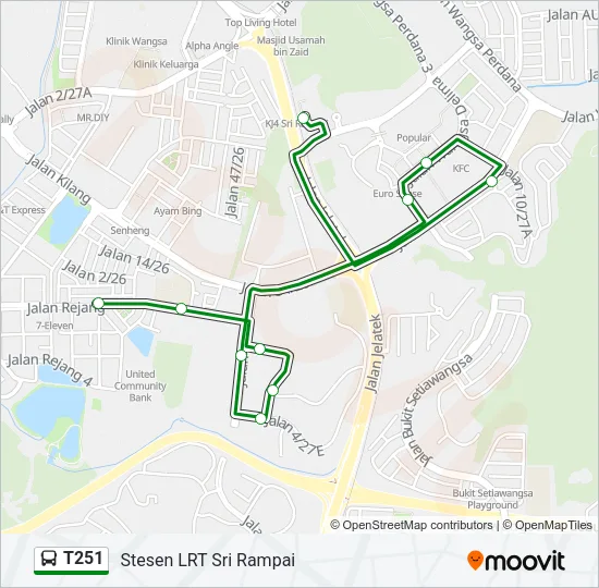 T251 Bus Line Map