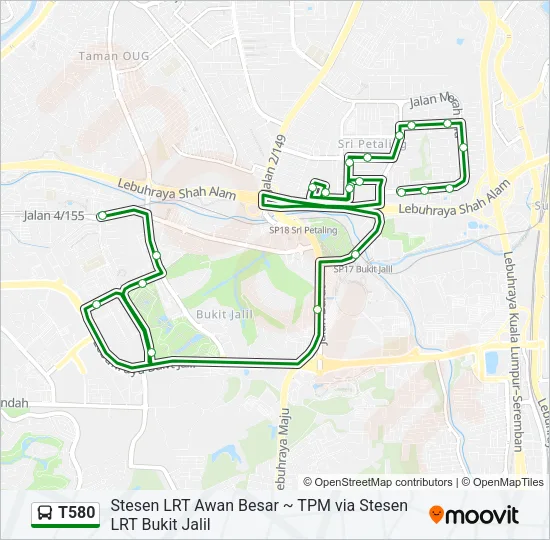 T580 Bus Line Map