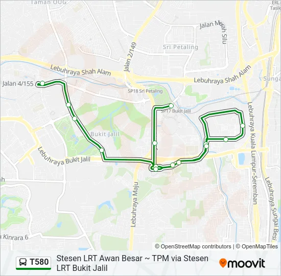 T580 Bus Line Map