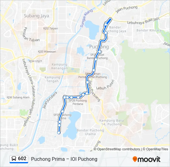 602 Bus Line Map