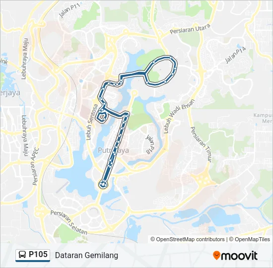 P105 Bus Line Map