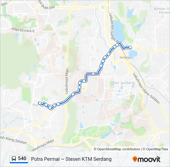 540 Bus Line Map