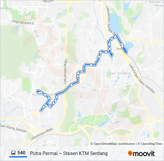 540 Bus Line Map