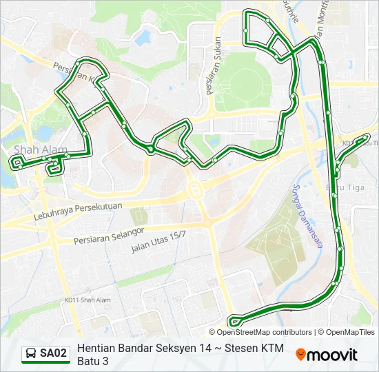 SA02 Bus Line Map