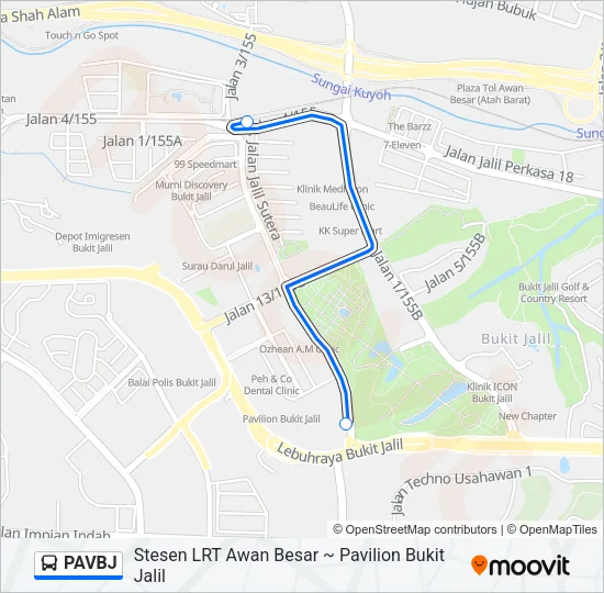 PAVBJ Bus Line Map