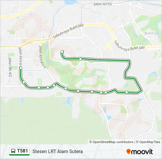 T581 Bus Line Map
