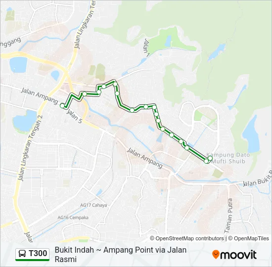 T300 Bus Line Map