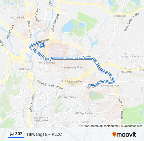 302 Bus Line Map