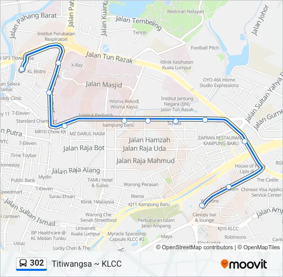302 Bus Line Map