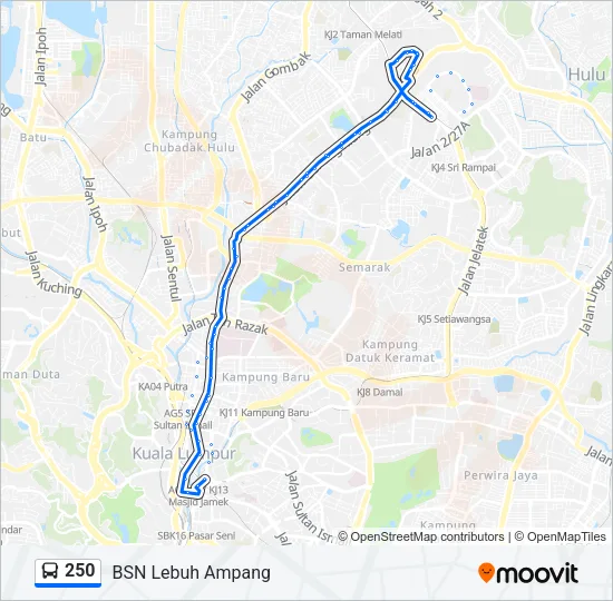 250 Bus Line Map