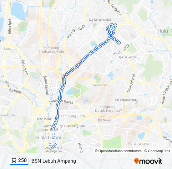 250 Bus Line Map