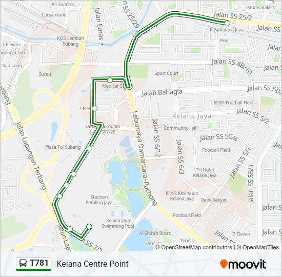 T781 Bus Line Map