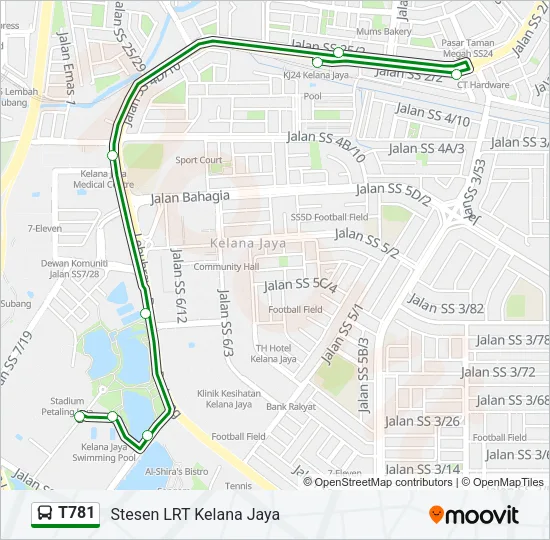 T781 Bus Line Map
