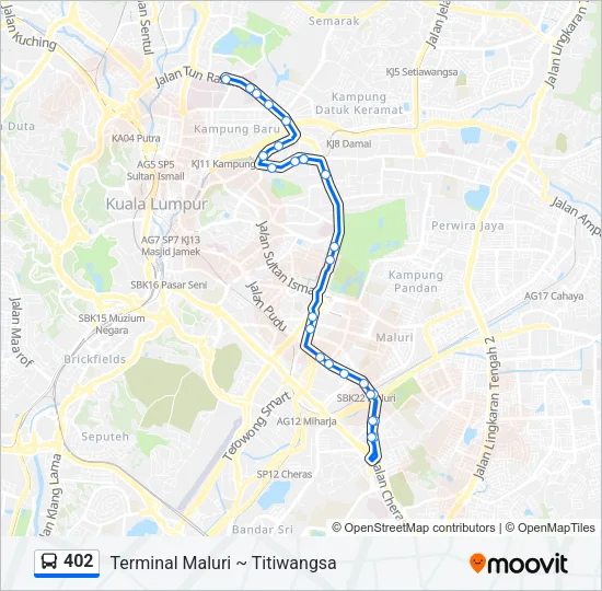 402 Bus Line Map