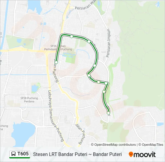 T605 Bus Line Map