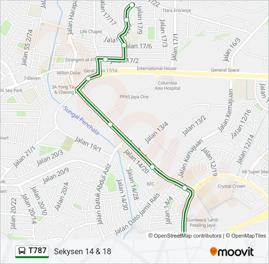 T787 Bus Line Map