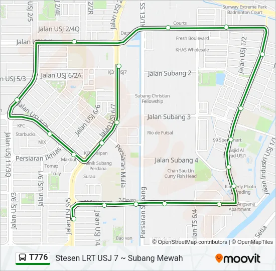 T776 Bus Line Map