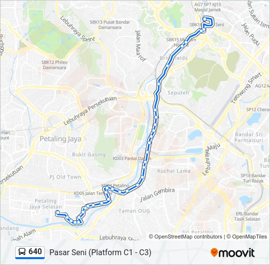 640 Bus Line Map