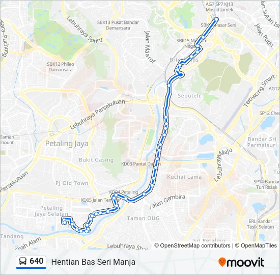 640 Bus Line Map