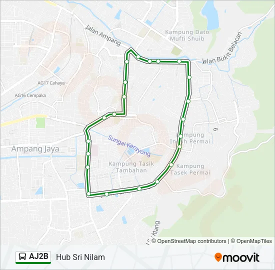 AJ2B Bus Line Map