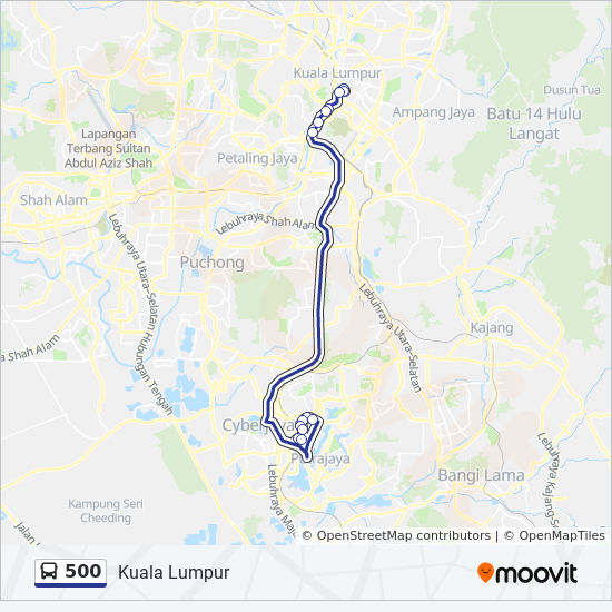500 Route: Schedules, Stops & Maps - Putrajaya (Updated)