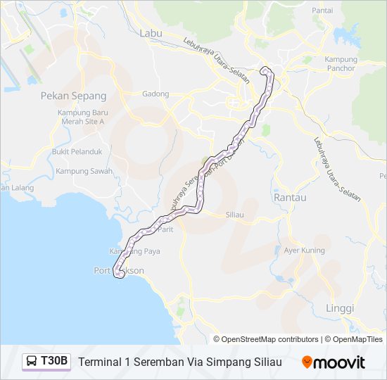 T30B bus Line Map