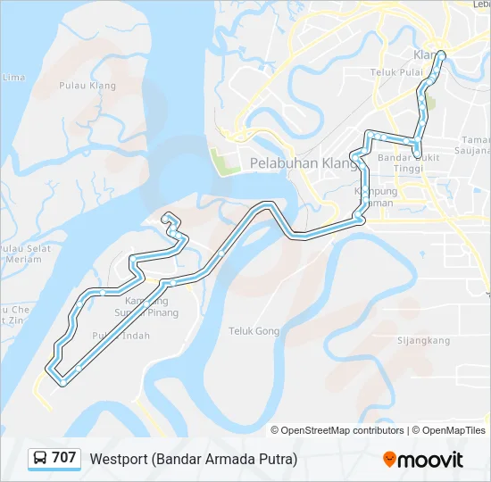 707 Bus Line Map