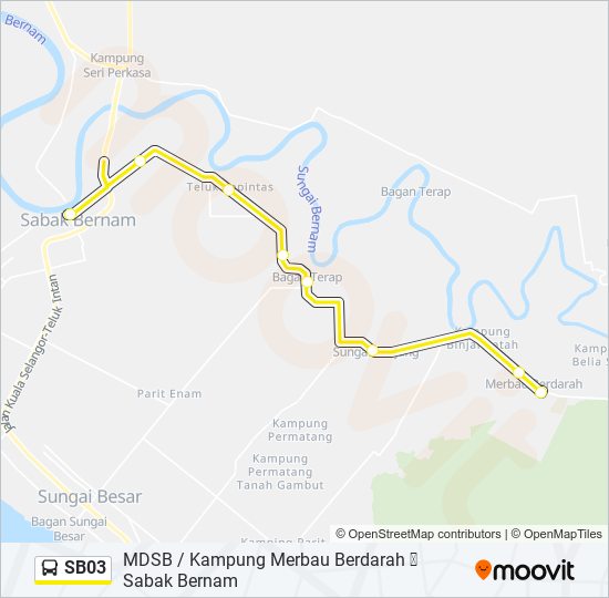 SB03 bus Line Map