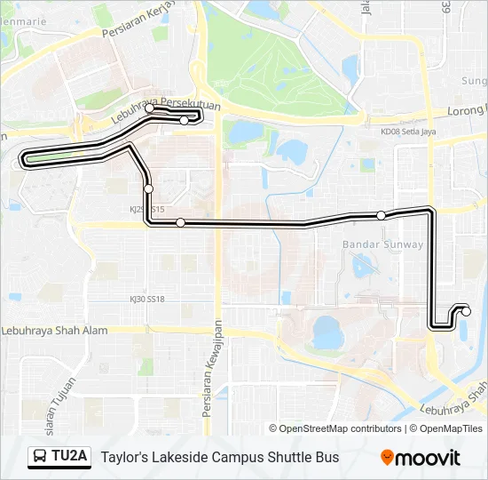 TU2A Bus Line Map
