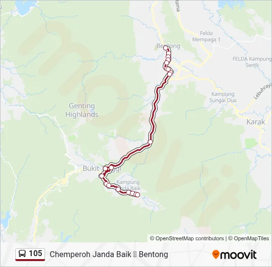 105 Bus Line Map