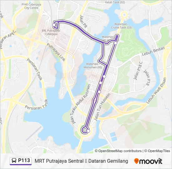 P113 Bus Line Map