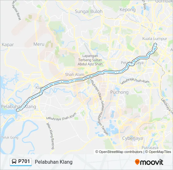P701 Bus Line Map