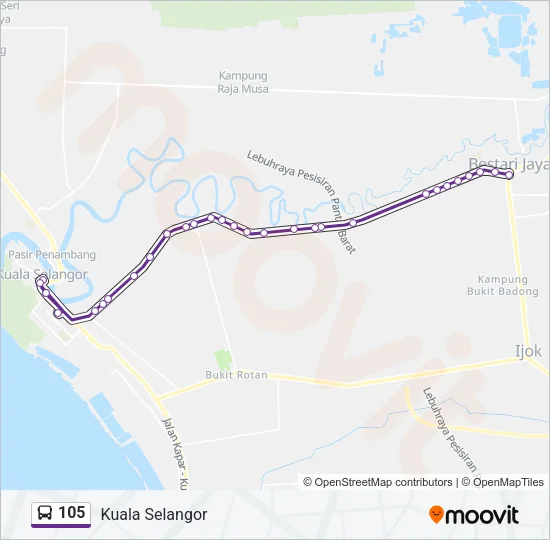 105 Bus Line Map