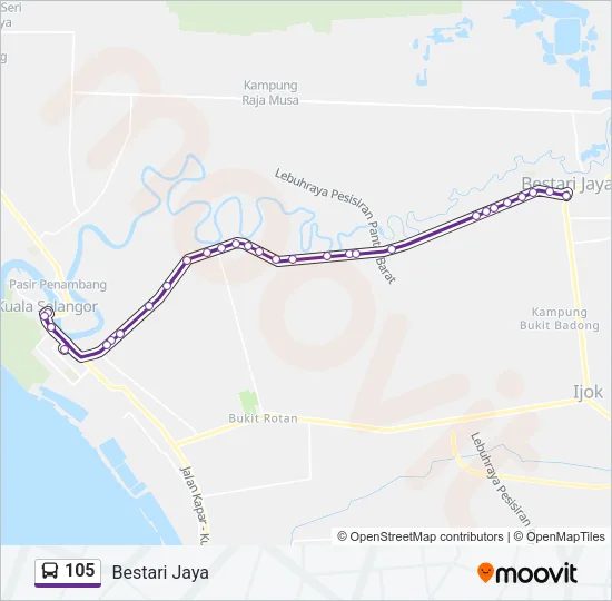 105 Bus Line Map
