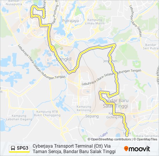 Spg3 Route Schedules Stops Maps Cyberjaya Transport Terminal Ctt Via Taman Seroja Bandar Baru Salak Tinggi