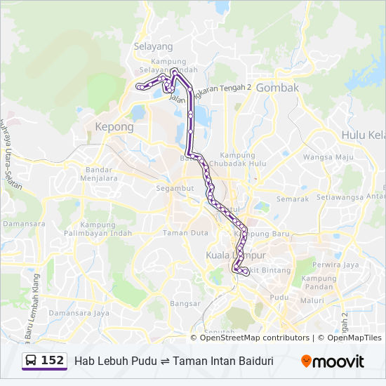 152 Route: Schedules, Stops u0026 Maps - Hab Lebuh Pudu