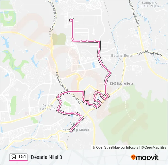 T51 Bus Line Map