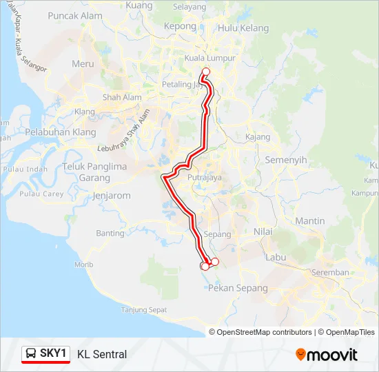 SKY1 Bus Line Map