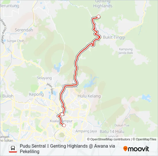 AERO3 Bus Line Map