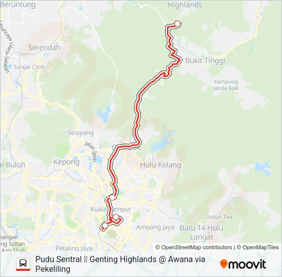 AERO3 Bus Line Map