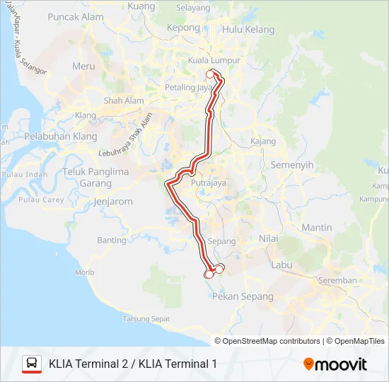 AERO1 Bus Line Map
