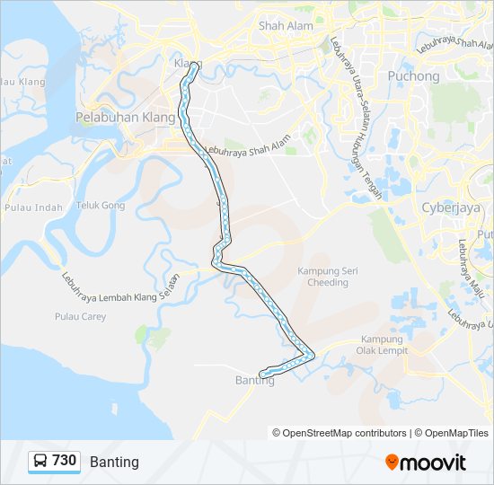 Laluan 730 Jadual Waktu Hentian Peta Banting Telah Dikemas Kini