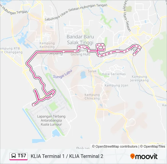 T57 Bus Line Map