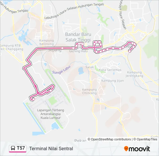 T57 Bus Line Map