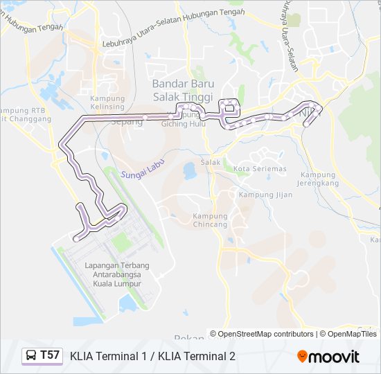 T57 bus Line Map