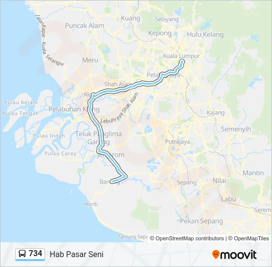 734 Bus Line Map