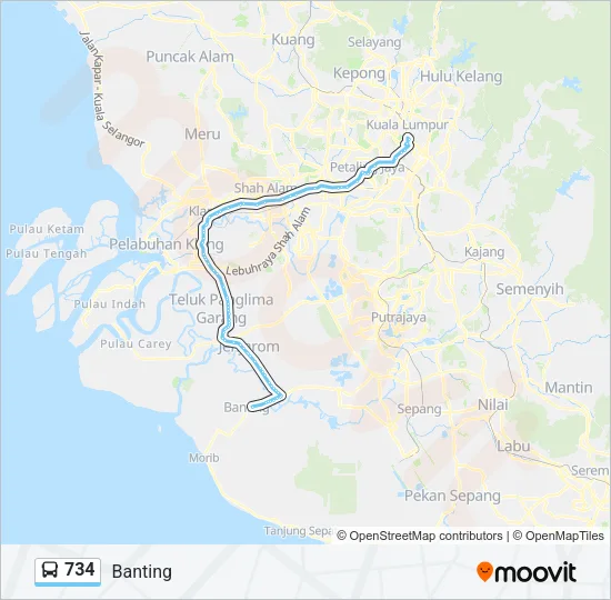 734 Bus Line Map
